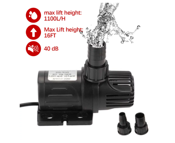 Submersible Water Pump - DC 12v 20W 1100L/H Flow Rate - Mini Ultra Quiet Water Pump - Image 3