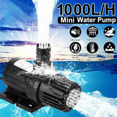 Submersible Water Pump – DC 12v 20W 1100L/H Flow Rate – Mini Ultra Quiet Water Pump