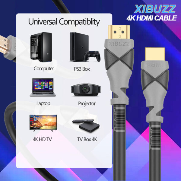 High-Speed 4K HDMI Cable for Enhanced Audio and Video Quality - 3ft Length - Image 2