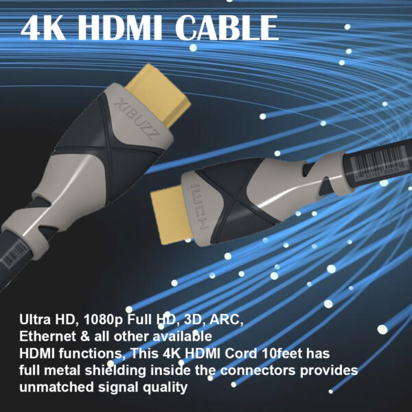 High-Speed 4K HDMI Cable for Enhanced Audio and Video Quality - 3ft Length - Image 4