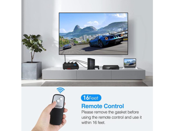 Bluetooth HDMI 2.1 Switcher with 3 In 1 Inputs 8K and 120Hz Support - Image 5