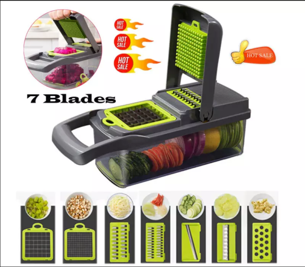 Vegetable Food Chopper 8 In 1 Food Slicer for Salad, Potato, Onion, Carrot, Garlic, Fruits, Vegetables - Image 6