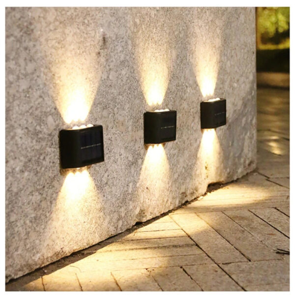 6LEDs Solar Wall Lamp Outdoor IP65 Waterproof for  Stairs and Fence (6 Pack) - Image 2