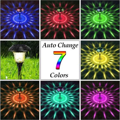 6 Pack Colored Decorative Solar Pathway Lights