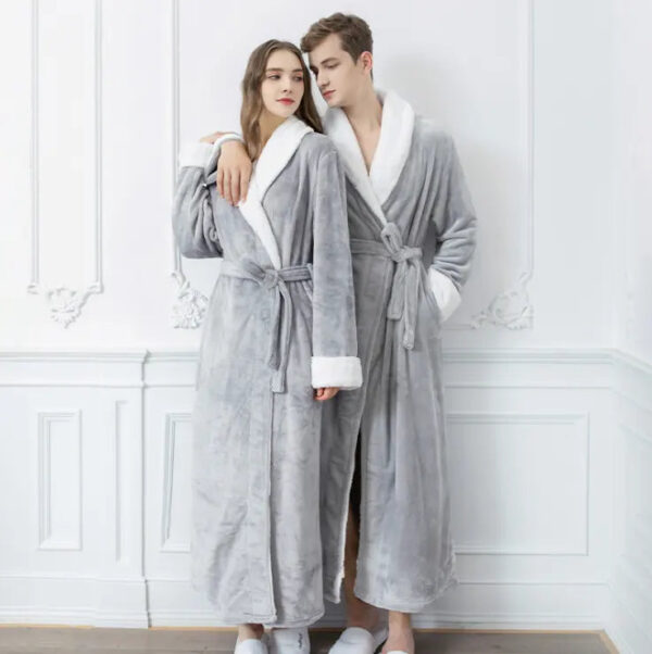 Bathrobe Women/men Pajamas Soft Unisex 100% Combed Cotton - Image 2