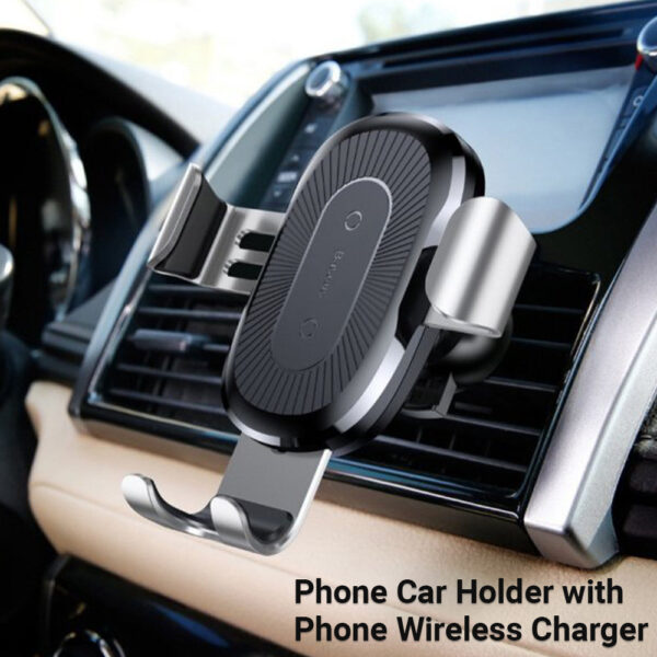 XIBUZZ Phone Car Holder with Phone Wireless Charger with Automatic Clamping Mount for Car Mount Compatible with iPhone, Galaxy & Other Qi-Enabled 4.7-6.5 inch Phone-Black 1 Pack - Image 2