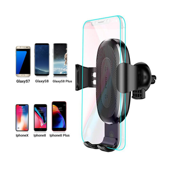 XIBUZZ Phone Car Holder with Phone Wireless Charger with Automatic Clamping Mount for Car Mount Compatible with iPhone, Galaxy & Other Qi-Enabled 4.7-6.5 inch Phone-Black 1 Pack - Image 6