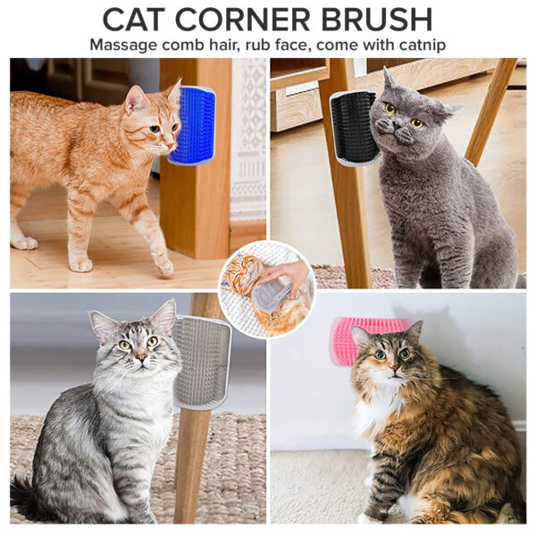 Hot Selling Pp Self Grooming Brush For Cats Wall Corner Massage Cat Scratcher Combs Brush - Image 4