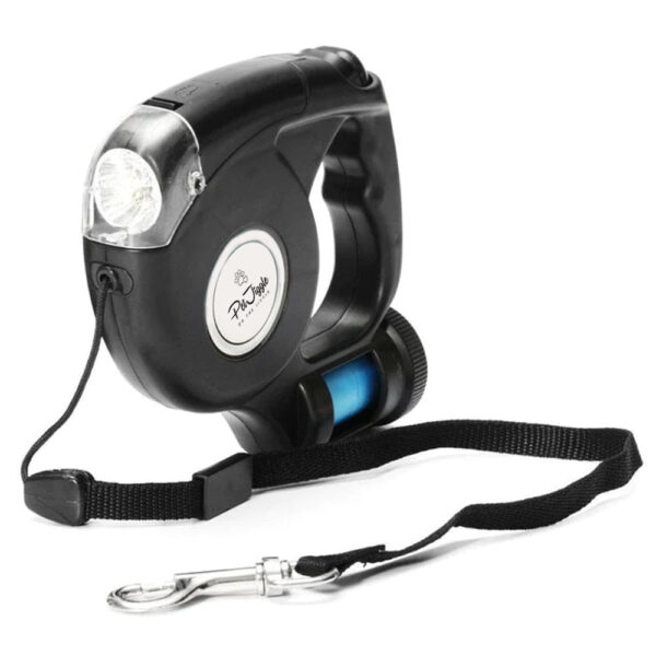 Retractable Dog Leash with Dog Poop Bag Dispenser and LED Flash Light. - Image 4