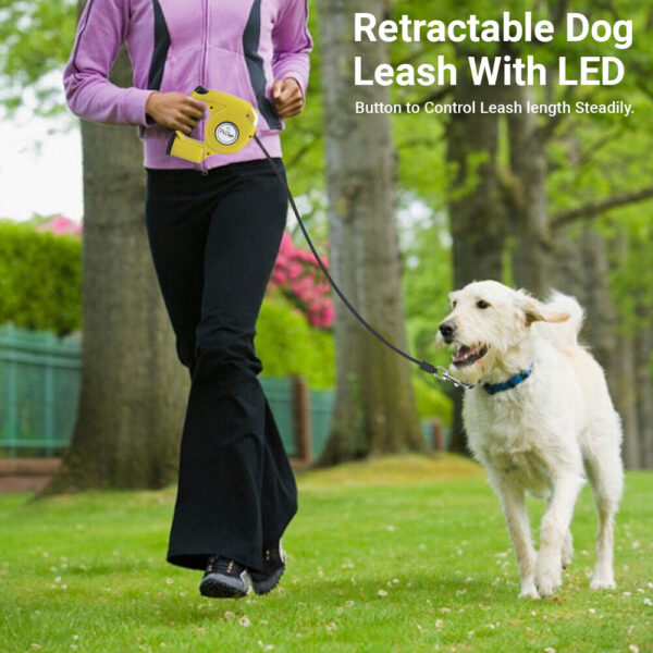 Retractable Dog Leash with Dog Poop Bag Dispenser and LED Flash Light. - Image 27