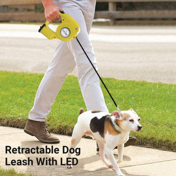 Retractable Dog Leash with Dog Poop Bag Dispenser and LED Flash Light. - Image 28