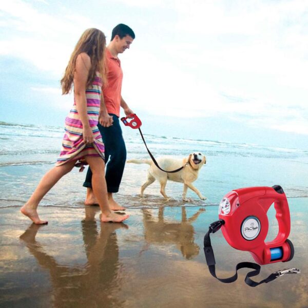 Retractable Dog Leash with Dog Poop Bag Dispenser and LED Flash Light. - Image 22