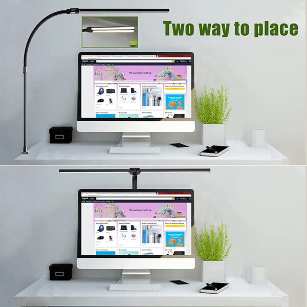 Double Head LED Desktop Lamp Rechargeable with 5 Dimmable Modes - Image 4