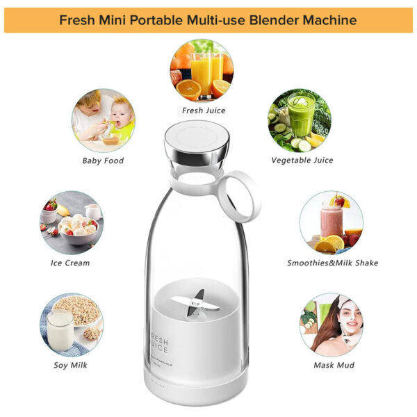 Multi Functional Household Fresh Mini Portable 6blades Electric Hand Juicer Bottle Juice Cup Blender For Shakes And Smoothies - Image 3