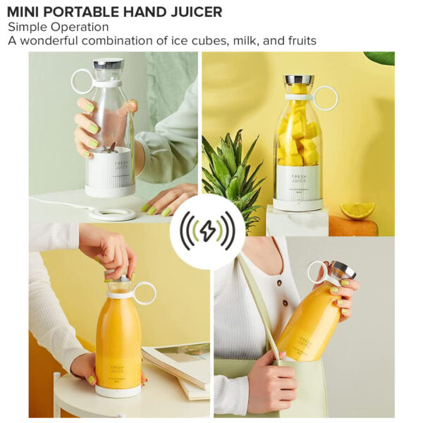 Multi Functional Household Fresh Mini Portable 6blades Electric Hand Juicer Bottle Juice Cup Blender For Shakes And Smoothies - Image 6