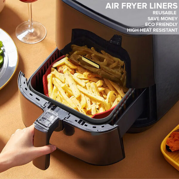 Good quality food grade silicone non disposable safe kitchen heat resistant oven baking air fryer liner pot with oven accessory - Image 6