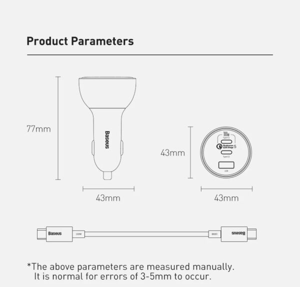 Super Fast Charger Baseus 160W USB C Car Charger | Quick Charge 5.0 PD 3.0 PPS | Triple Port Fast Car Phone Charger | Compatible with iPhone 13 12 11 Pro Max, Samsung Galaxy S22 S21, iPad, MacBook Pro, Pro Laptops Tablets - Image 17