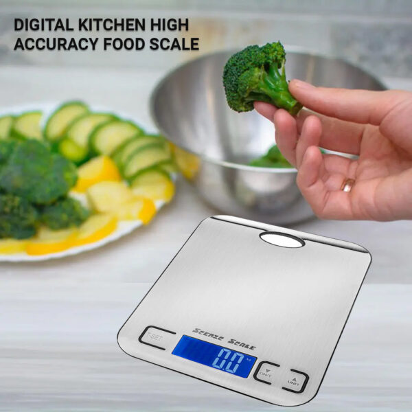 Kitchen Digital Food Scale with 5kg Capacity and 1g Accuracy Stainless Steel. - Image 2