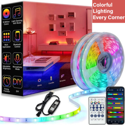 LED Strip Lights for Bedroom Decoration 32 ft + Wifi + Remote