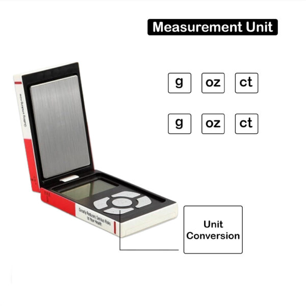 Flip pocket digital scale 500g Capacity  and 0.01g Accuracy - Image 5