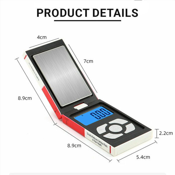 Flip pocket digital scale 500g Capacity  and 0.01g Accuracy - Image 9