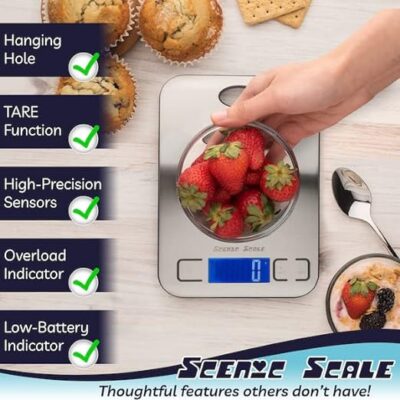 Digital Food Scale – 5000g Capacity, 1g Accuracy, Clear LCD Display