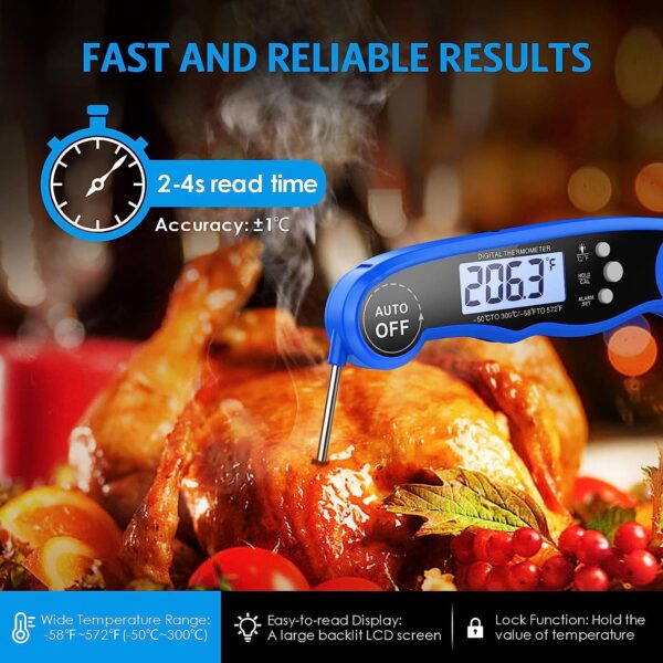 Dual Probe Cooking Grill Thermometer with LCD Backlight and Alarm Function for BBQ, Oven - Image 7