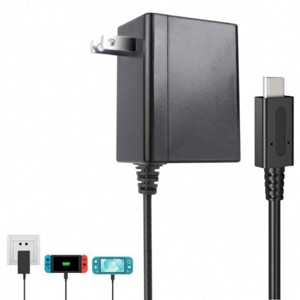 5FT USB C Nintendo Switch Fast Charging AC Adapter TV Mode 15V/2.3A