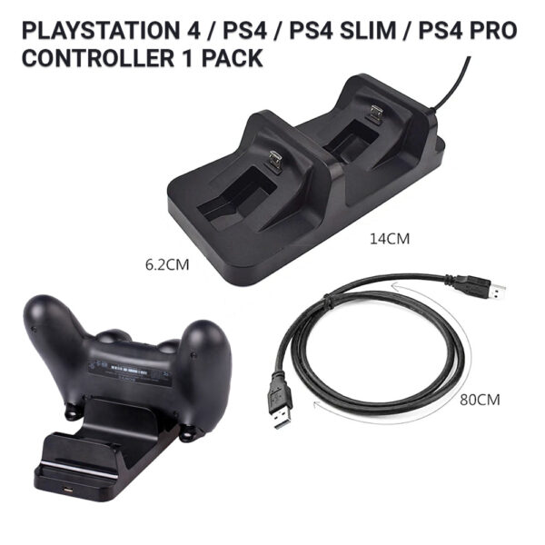 XIBUZZ PS4 Controller Charger, PS4 Pro Controller USB Fast Charging Stand, PlayStation 4 Charging Stand for Charging Sony PlayStation 4 / PS4 / PS4 Slim / PS4 Pro Controller 1 Pack - Image 3