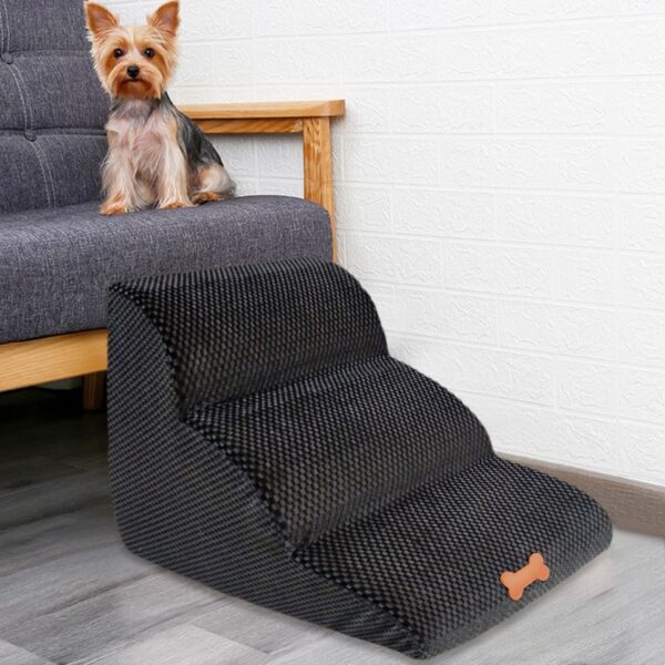 Dog  Ramp for bed with 3-stairs Anti-slip Removable Ladder - Image 4