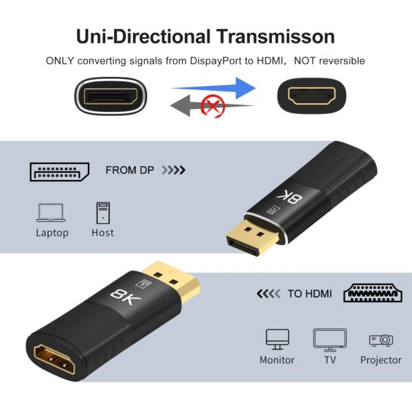 8K DP to HDMI Male to Female Adapter. - Image 5