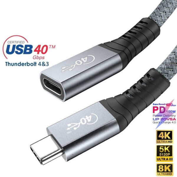 Thunderbolt 4 USB C 40Gbps Speed Extension Cable. - Image 5