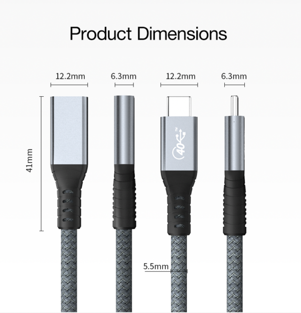 Thunderbolt 4 USB C 40Gbps Speed Extension Cable. - Image 18