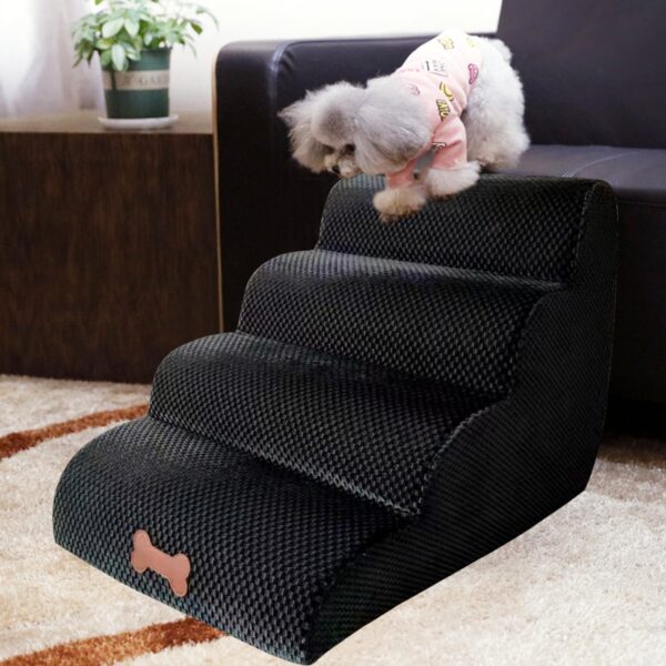 Dog  Ramp for bed with 3-stairs Anti-slip Removable Ladder - Image 5