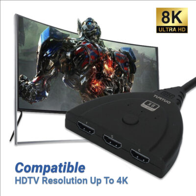 8K HDMI2.1 Switcher Cable 3-by-1