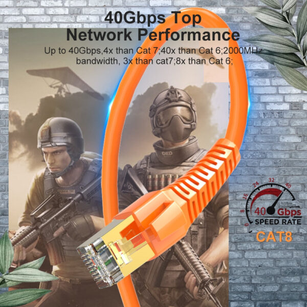 High Speed 40Gbps 2000MHz Cat 8 Rj45 Ethernet Cable. - Image 4