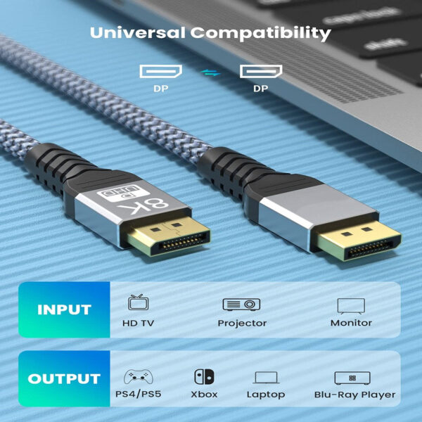 8K HDMI Cable Displayport DP1.4 32.4Gbps - Image 5