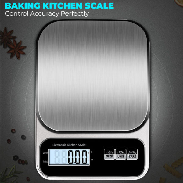 5kg Multi-application Factory Kitchen Digital USB charging Stainless Steel ABS material Electronic Household Compact Weighing Scale. - Image 2