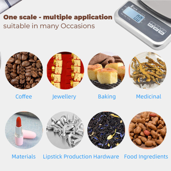 5kg Multi-application Factory Kitchen Digital USB charging Stainless Steel ABS material Electronic Household Compact Weighing Scale. - Image 6