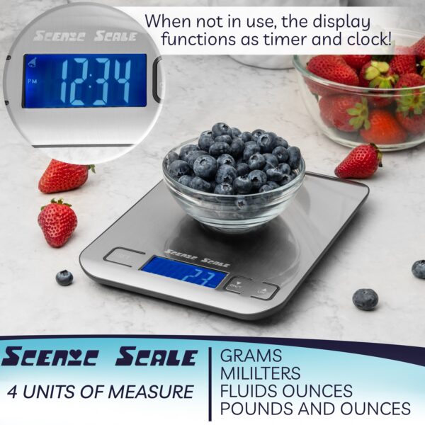 Kitchen Digital Food Scale with 5kg Capacity and 1g Accuracy Stainless Steel. - Image 9