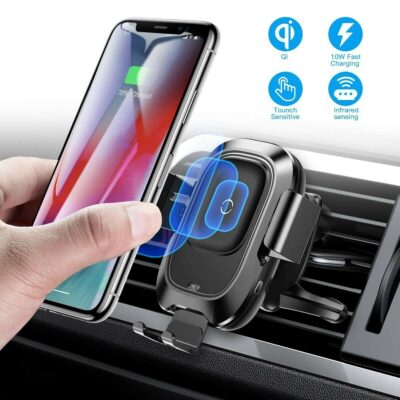 2 In 1 Car Phone Car Holder and Qi Wireless Charger  for iPhone and Samsung