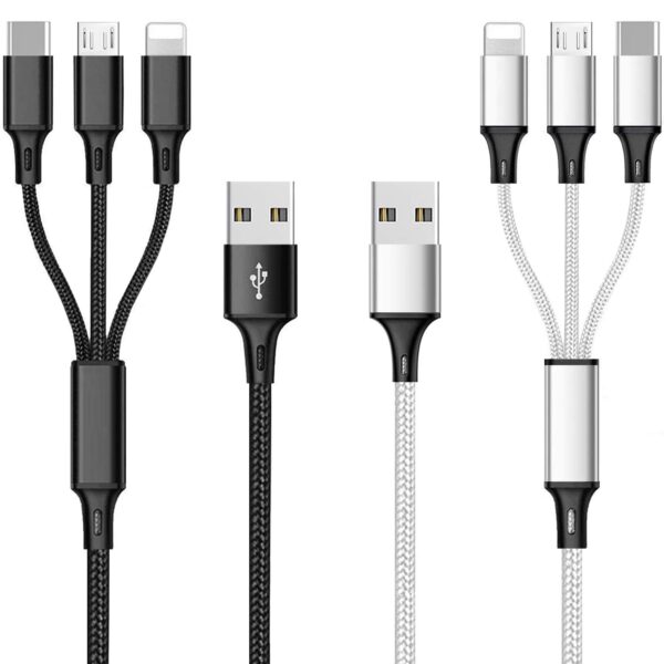 Multi USB Charging Cable 3A, 3 in 1 Fast Charge