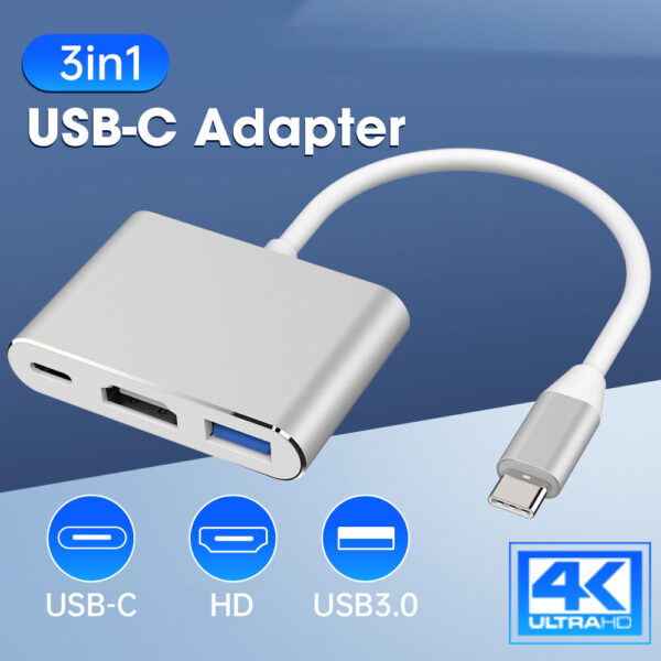 3 in 1 USB C To HDMI Connector.