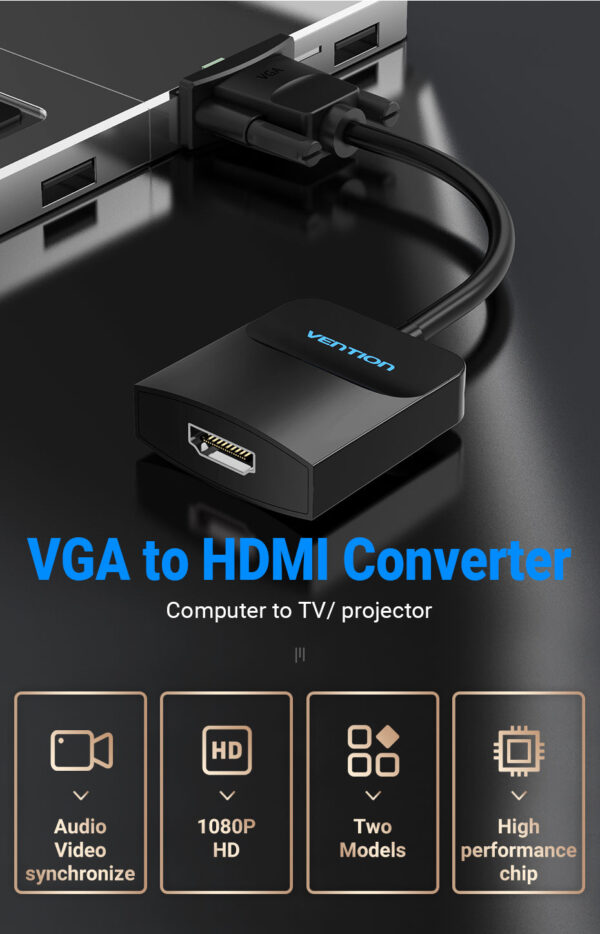 VGA Male to HDMI Female Converter Cable with USB audio. - Image 15