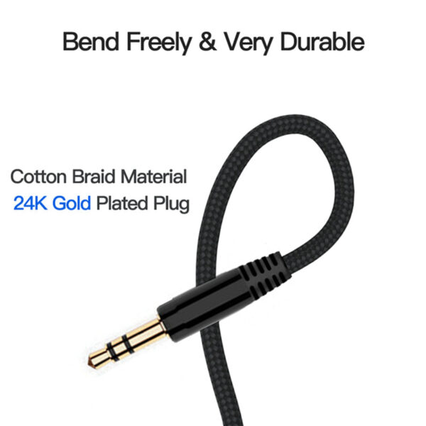 Nylon Braided 3.5mm Jack Male to Male AUX Cable - Image 7