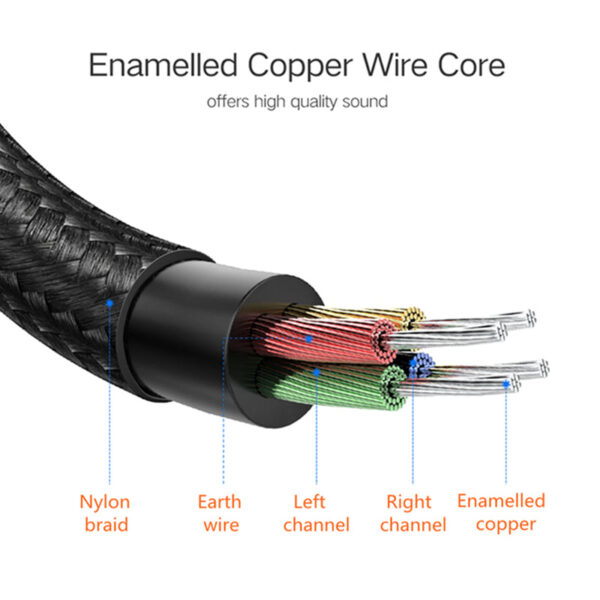 Nylon Braided 3.5mm Jack Male to Male AUX Cable - Image 11