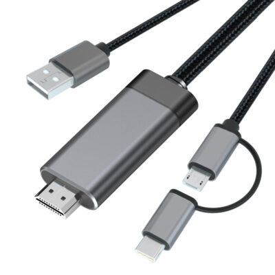 3-In-1 Type C/Micro-USB to HDMI Cable