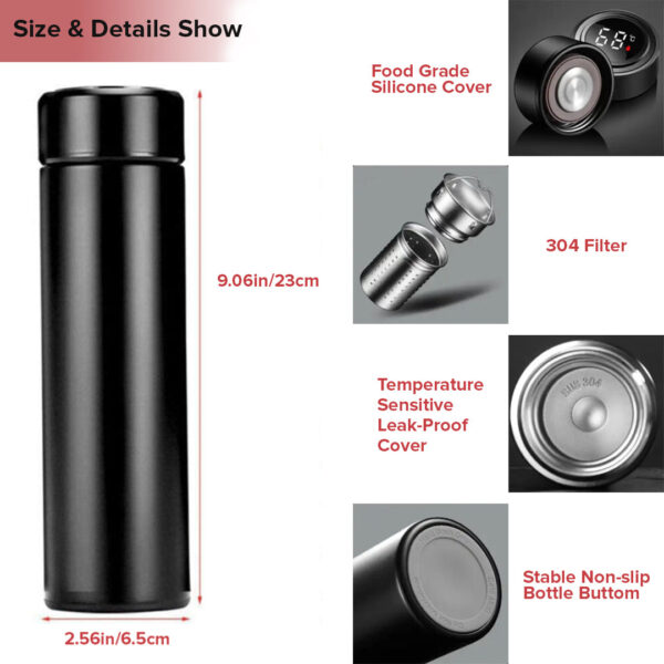 500ml LED screen 360 Touch-controlled intelligent temperature digital smart thermos bottle double wall stainless steel vacuum insulated - Image 2