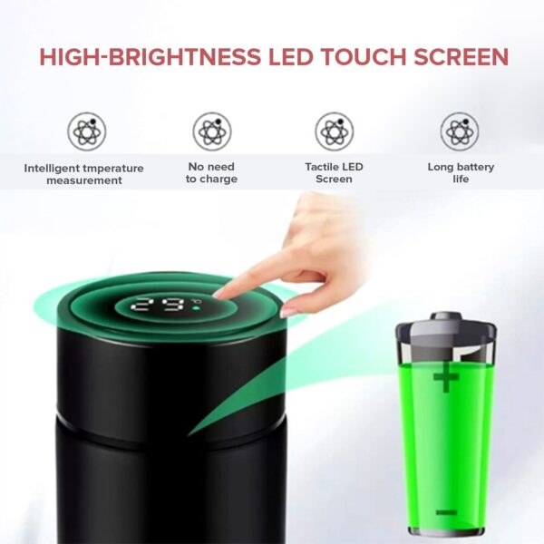 500ml LED screen 360 Touch-controlled intelligent temperature digital smart thermos bottle double wall stainless steel vacuum insulated - Image 3